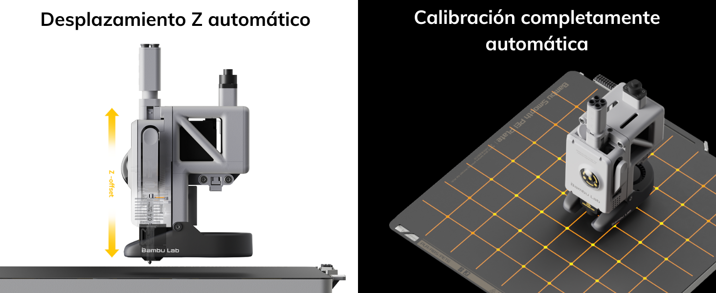 Equipada con calibración automática completa, la A1 Mini ajusta de forma autónoma la altura Z, nivel de cama, resonancia de vibración y presión de boquilla antes de cada impresión. La compensación activa de flujo, mediante un sensor de corrientes de Foucault de alta resolución, asegura una extrusión precisa y consistente. Su estructura rígida con guías metálicas y cancelación activa de ruido permite alcanzar velocidades excepcionales - como imprimir un benchy en 14 minutos - manteniendo una operación silenciosa y eficiente.